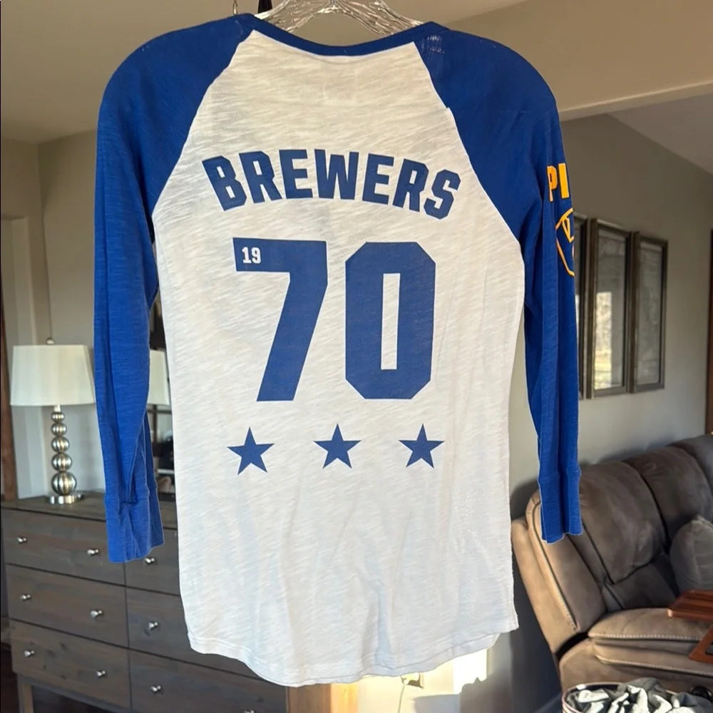 โพ๏ธ PINK Victoriaโs Secret BREWERS Baseball Tee โพ๏ธ - Picture 4 of 7